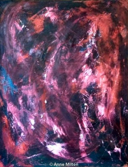 The wine red sea painted by Anne Milton, Fine Artist